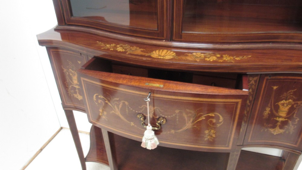 Fabulous inlaid secretaire display cabinet View XVI