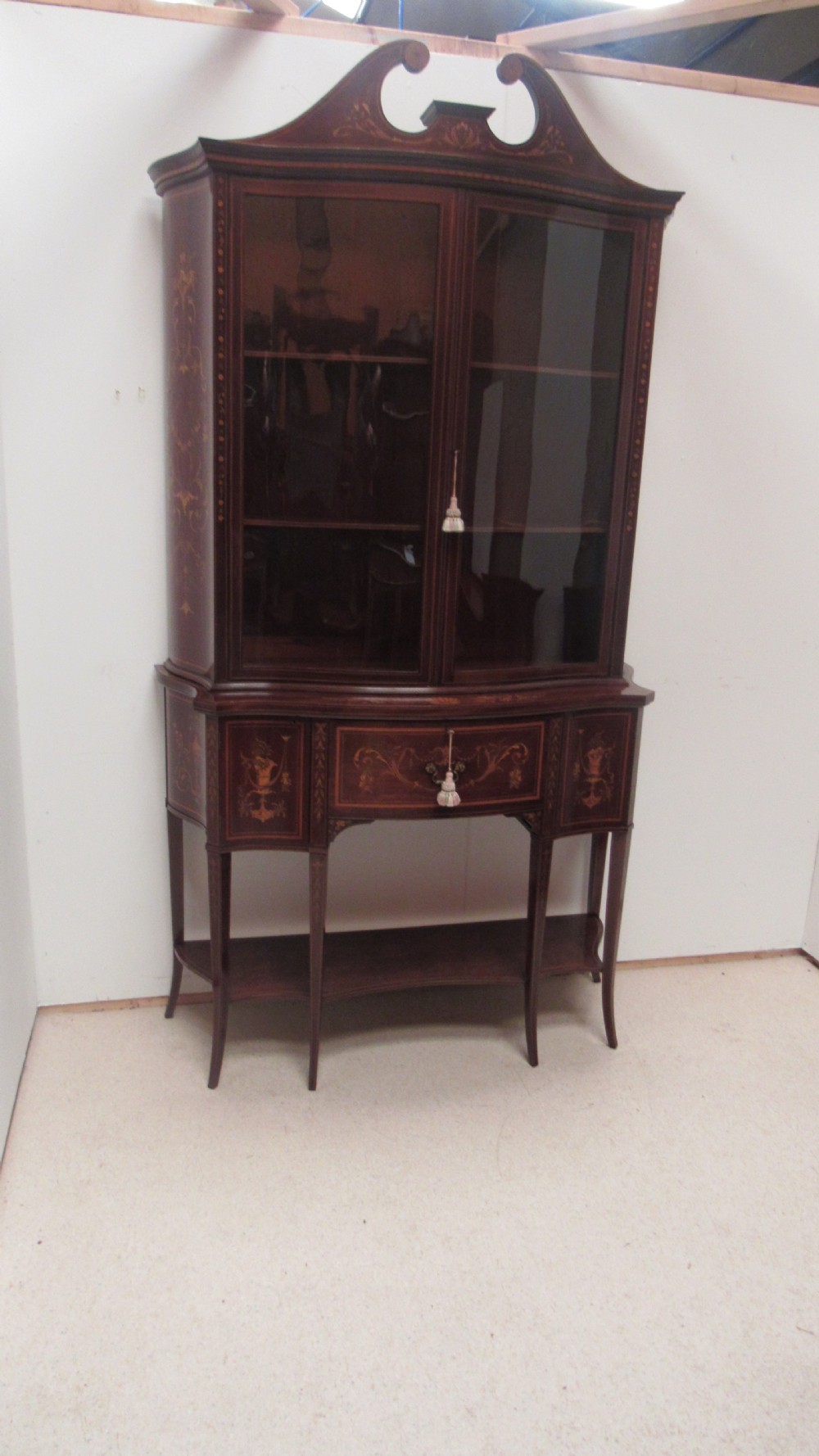 Fabulous inlaid secretaire display cabinet View XXI