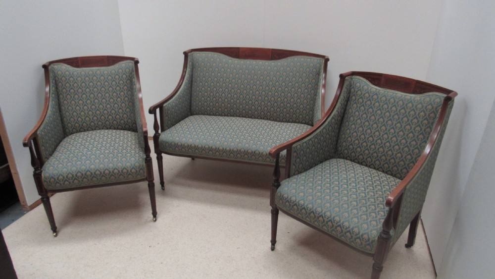 Edwardian mahogany  inlaid  suite View II