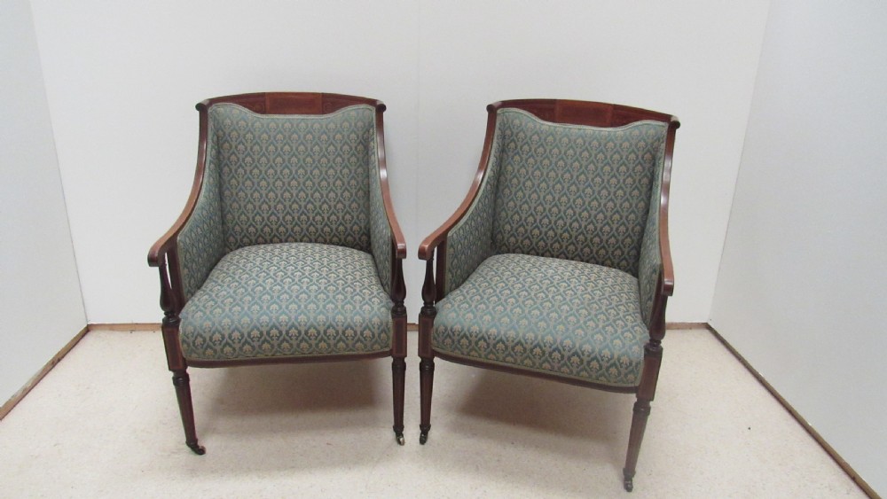 Edwardian mahogany  inlaid  suite View XI