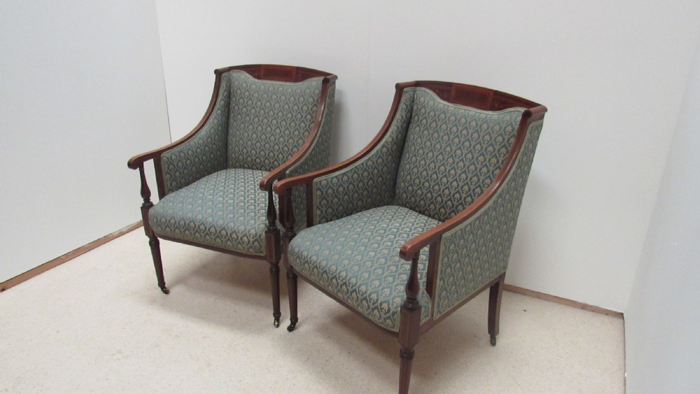 Edwardian mahogany  inlaid  suite View XIII