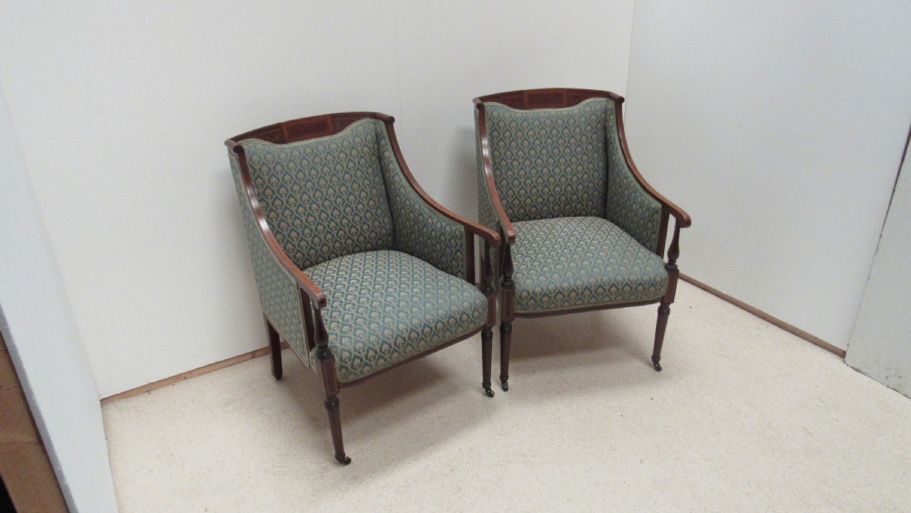 Edwardian mahogany  inlaid  suite View XVII