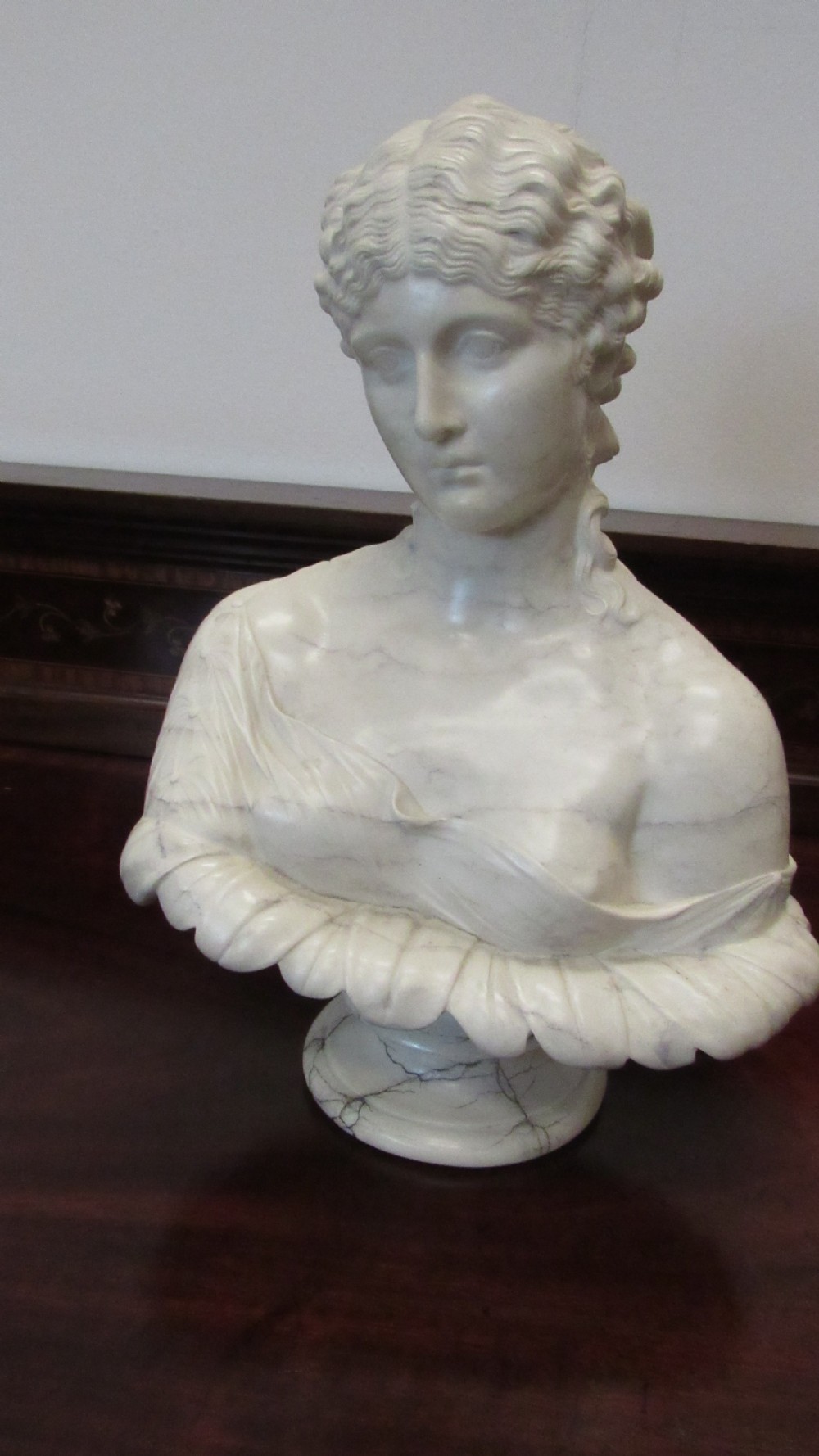 A exquisite marble and alabaster bust