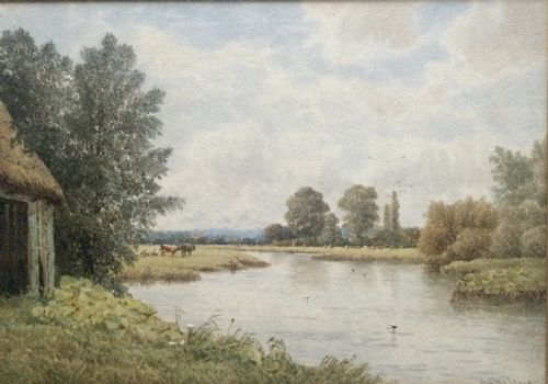GEORGE STANFIELD WALTERS WATERCOLOUR ‘ON THE TEST HAMPSHIRE’