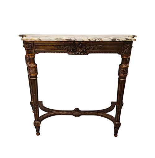 A FABULOUS 19TH CENTURY MARBLE TOP GILTWOOD CONSOLE TABLE - ADDITIONAL PHOTO 1