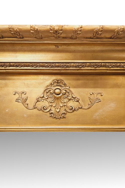 A VERY FINE LARGE 19TH CENTURY GILTWOOD DRESSING OR LEANER MIRROR - ADDITIONAL PHOTO 1