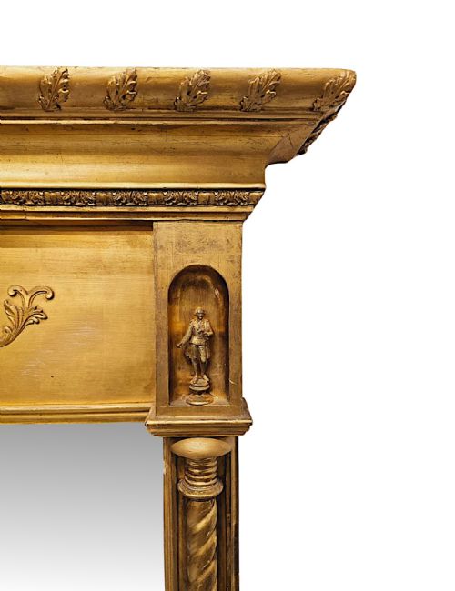 A VERY FINE LARGE 19TH CENTURY GILTWOOD DRESSING OR LEANER MIRROR - ADDITIONAL PHOTO 2