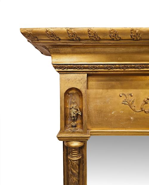 A VERY FINE LARGE 19TH CENTURY GILTWOOD DRESSING OR LEANER MIRROR - ADDITIONAL PHOTO 3