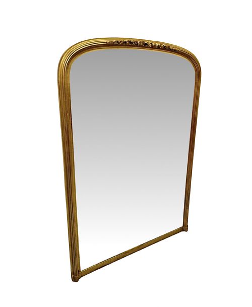 A FABULOUS 19TH CENTURY ELEGANTLY SIMPLE ARCHTOP OVERMANTEL MIRROR - ADDITIONAL PHOTO 1