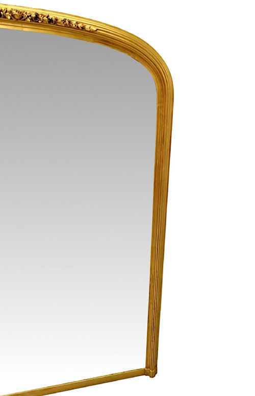 A FABULOUS 19TH CENTURY ELEGANTLY SIMPLE ARCHTOP OVERMANTEL MIRROR - ADDITIONAL PHOTO 3