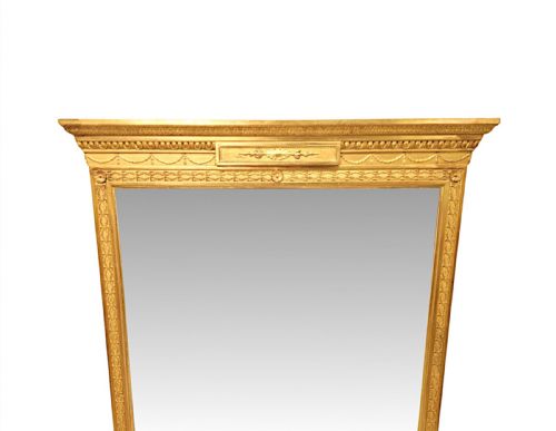 A VERY FINE TALL 19TH CENTURY GILTWOOD HALL MIRROR IN THE ADAMS DESIGN - ADDITIONAL PHOTO 1