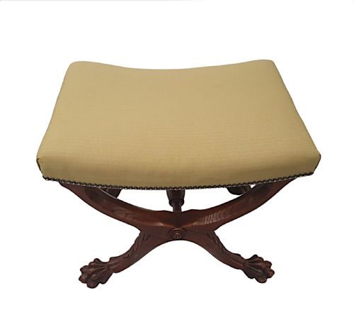 AN EXCEPTIONAL AND RARE 19TH CENTURY IRISH X FRAMED STOOL - ADDITIONAL PHOTO 2
