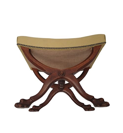AN EXCEPTIONAL AND RARE 19TH CENTURY IRISH X FRAMED STOOL - ADDITIONAL PHOTO 5