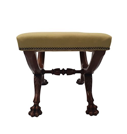 AN EXCEPTIONAL AND RARE 19TH CENTURY IRISH X FRAMED STOOL - ADDITIONAL PHOTO 6