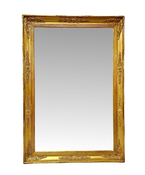 A FABULOUS LARGE SIZE 19TH CENTURY GILTWOOD OVERMANTEL OR HALL MIRROR