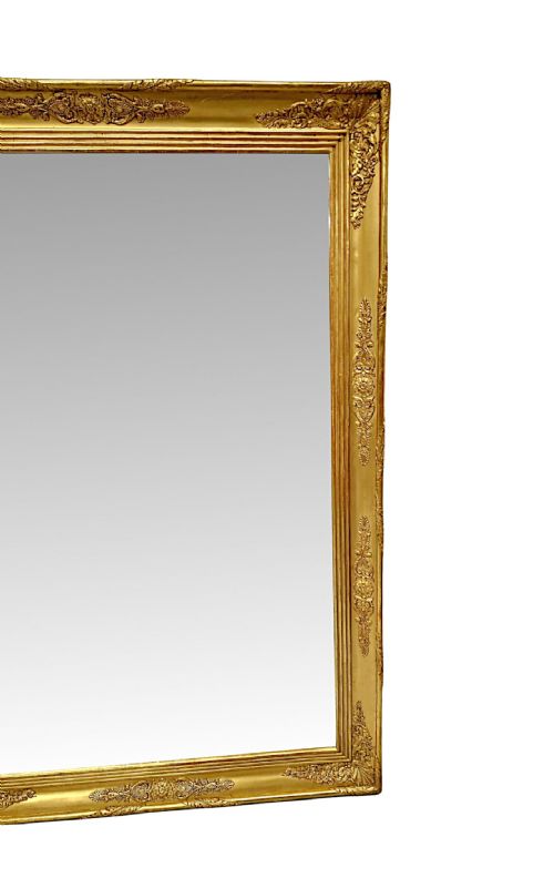 A FABULOUS LARGE SIZE 19TH CENTURY GILTWOOD OVERMANTEL OR HALL MIRROR - ADDITIONAL PHOTO 4