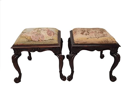 A STUNNING PAIR OF 19TH CENTURY STOOLS - ADDITIONAL PHOTO 2