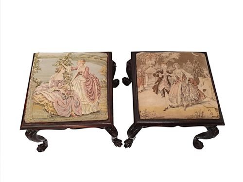 A STUNNING PAIR OF 19TH CENTURY STOOLS - ADDITIONAL PHOTO 3