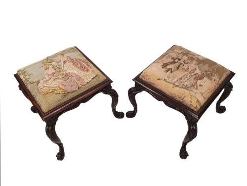 A STUNNING PAIR OF 19TH CENTURY STOOLS - ADDITIONAL PHOTO 4