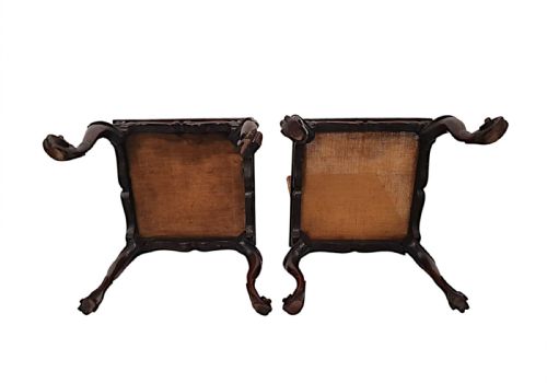 A STUNNING PAIR OF 19TH CENTURY STOOLS - ADDITIONAL PHOTO 5