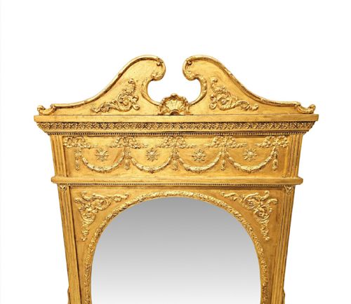 A STUNNING ADAMS DESIGN GILTWOOD OVERMANTEL OR HALL MIRROR - ADDITIONAL PHOTO 1