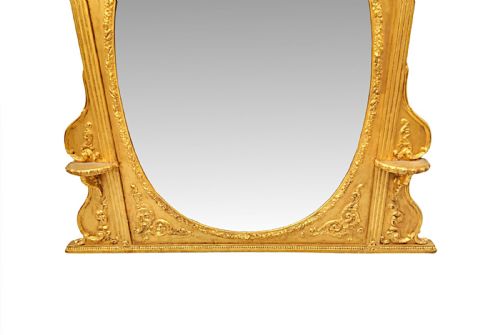 A STUNNING ADAMS DESIGN GILTWOOD OVERMANTEL OR HALL MIRROR - ADDITIONAL PHOTO 2
