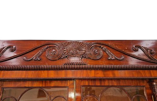 A VERY RARE EARLY 19TH CENTURY IRISH FLAME MAHOGANY BOOKCASE - ADDITIONAL PHOTO 5