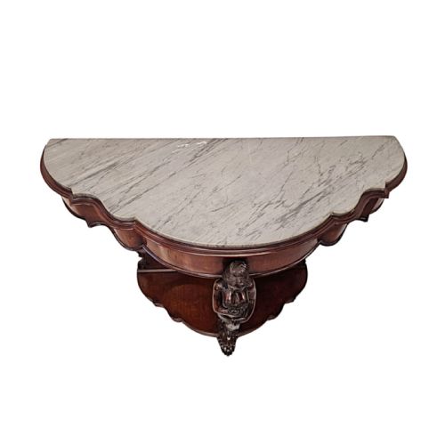 A VERY RARE AND IMPRESSIVE PAIR OF TALL 19TH CENTURY MARBLE TOP COUNTRY HOUSE CONSOLE TABLES - ADDITIONAL PHOTO 5