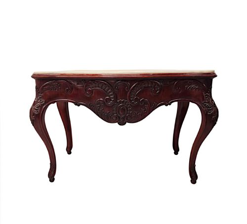 A RARE PAIR OF 19TH CENTURY MARBLE TOP CONSOLE TABLES - ADDITIONAL PHOTO 3