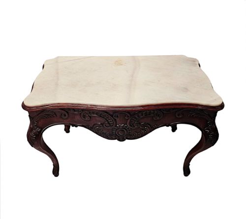 A RARE PAIR OF 19TH CENTURY MARBLE TOP CONSOLE TABLES - ADDITIONAL PHOTO 4