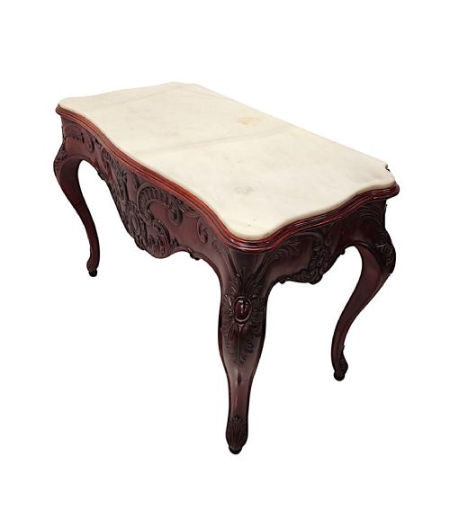 A RARE PAIR OF 19TH CENTURY MARBLE TOP CONSOLE TABLES - ADDITIONAL PHOTO 7