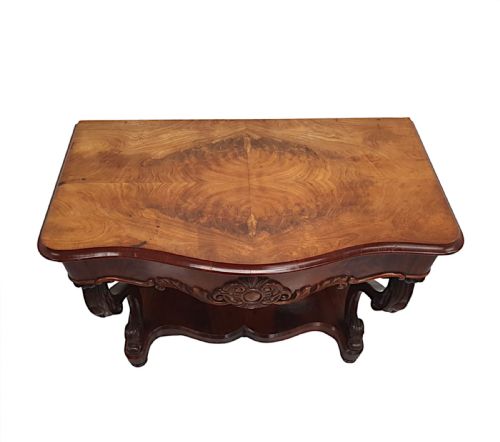 A VERY FINE 19TH CENTURY FLAME MAHOGANY MIRROR BACK CONSOLE TABLE - ADDITIONAL PHOTO 3