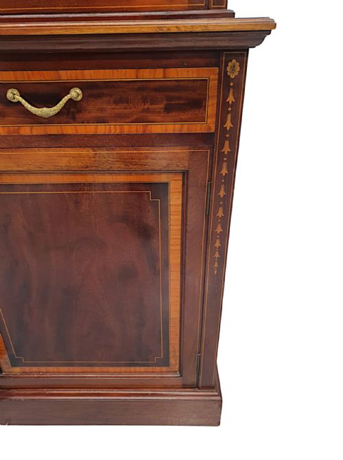 A STUNNING EDWARDIAN INLAID BOOKCASE BY S AND H JEWELL LONDON - ADDITIONAL PHOTO 6