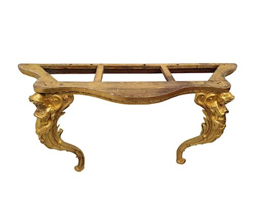 A VERY FINE AND RARE 19TH CENTURY MARBLE TOP GILTWOOD CONSOLE TABLE - ADDITIONAL PHOTO 6