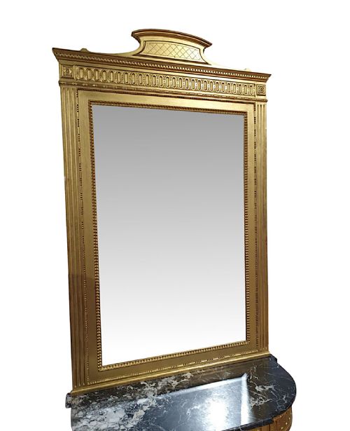 A VERY FINE LATE 19TH CENTURY MARBLE TOP CONSOLE TABLE AND MATCHING GILTWOOD MIRROR - ADDITIONAL PHOTO 2