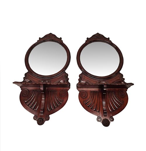 A VERY RARE PAIR OF 20TH CENTURY MAHOGANY PIER MIRRORS - ADDITIONAL PHOTO 3