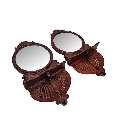 A VERY RARE PAIR OF 20TH CENTURY MAHOGANY PIER MIRRORS - ADDITIONAL PHOTO 5