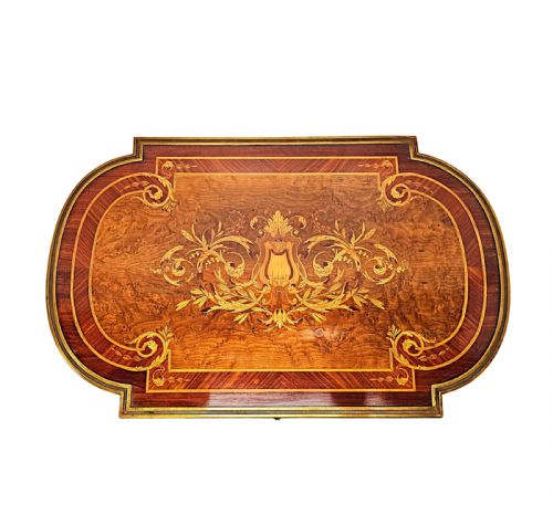 A VERY RARE LATE 19TH CENTURY MARQUETRY INLAID LADIES WORK OR LAMP TABLE - ADDITIONAL PHOTO 1