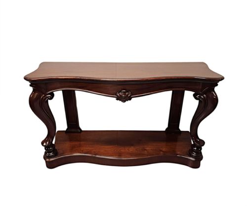 A VERY RARE PAIR OF 19TH CENTURY CABRIOLE LEG CONSOLE TABLES - ADDITIONAL PHOTO 1
