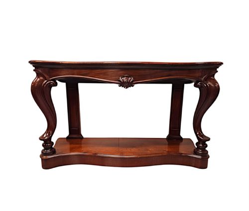 A VERY RARE PAIR OF 19TH CENTURY CABRIOLE LEG CONSOLE TABLES - ADDITIONAL PHOTO 2