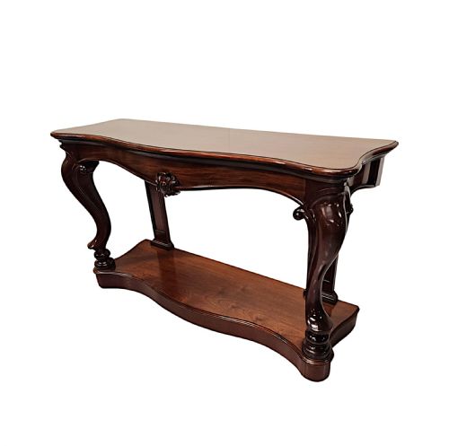 A VERY RARE PAIR OF 19TH CENTURY CABRIOLE LEG CONSOLE TABLES - ADDITIONAL PHOTO 3
