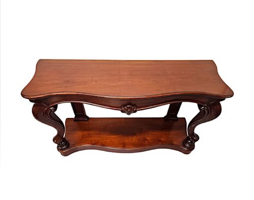 A VERY RARE PAIR OF 19TH CENTURY CABRIOLE LEG CONSOLE TABLES - ADDITIONAL PHOTO 4