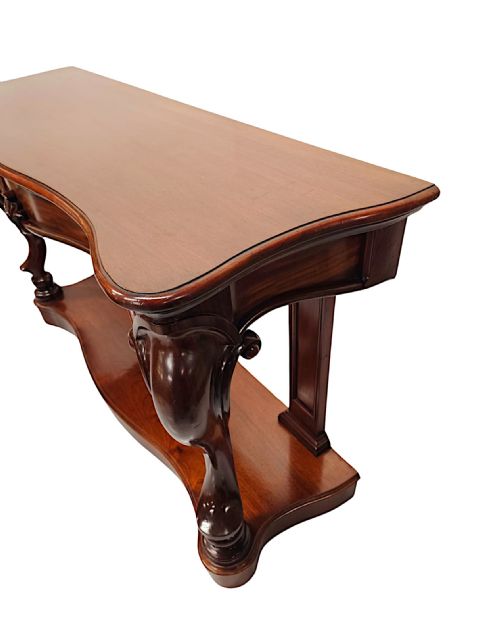 A VERY RARE PAIR OF 19TH CENTURY CABRIOLE LEG CONSOLE TABLES - ADDITIONAL PHOTO 5