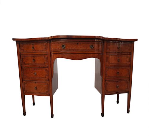 A FINE EDWARDIAN INLAID SERPENTINE SIDEBOARD - ADDITIONAL PHOTO 1