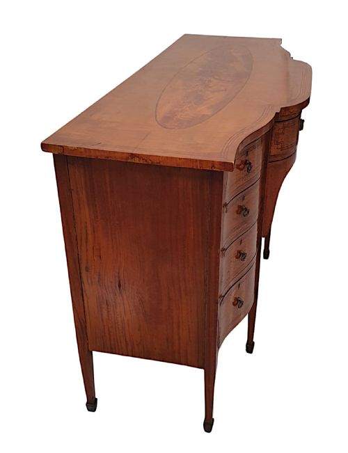 A FINE EDWARDIAN INLAID SERPENTINE SIDEBOARD - ADDITIONAL PHOTO 3