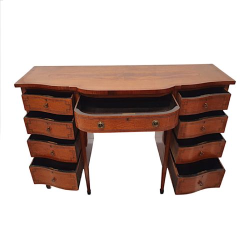 A FINE EDWARDIAN INLAID SERPENTINE SIDEBOARD - ADDITIONAL PHOTO 5