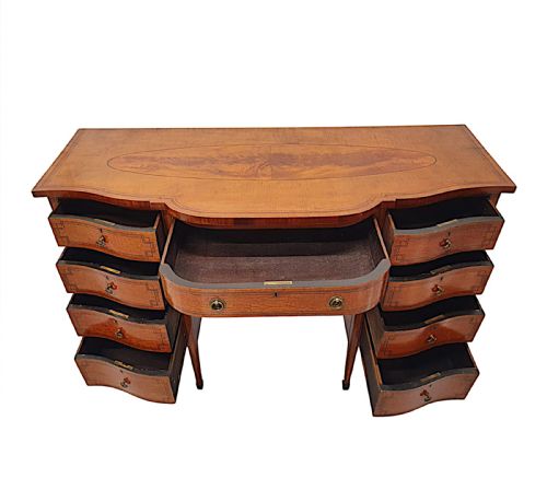A FINE EDWARDIAN INLAID SERPENTINE SIDEBOARD - ADDITIONAL PHOTO 6