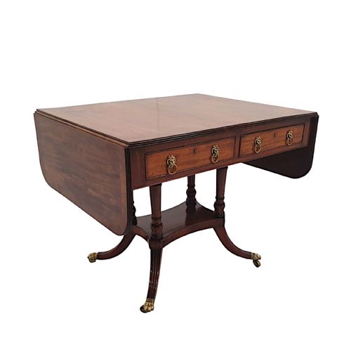 A VERY RARE AND FINE IRISH GEORGIAN SOFA TABLE STAMPED GILLINGTON OF DUBLIN - ADDITIONAL PHOTO 1