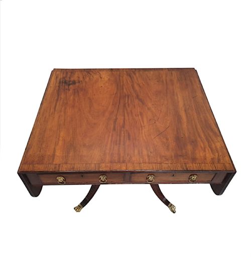 A VERY RARE AND FINE IRISH GEORGIAN SOFA TABLE STAMPED GILLINGTON OF DUBLIN - ADDITIONAL PHOTO 2