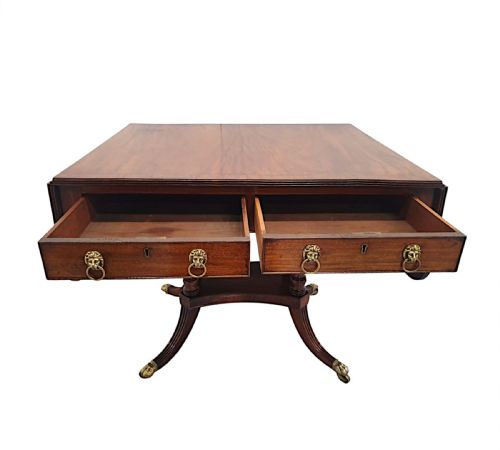 A VERY RARE AND FINE IRISH GEORGIAN SOFA TABLE STAMPED GILLINGTON OF DUBLIN - ADDITIONAL PHOTO 5